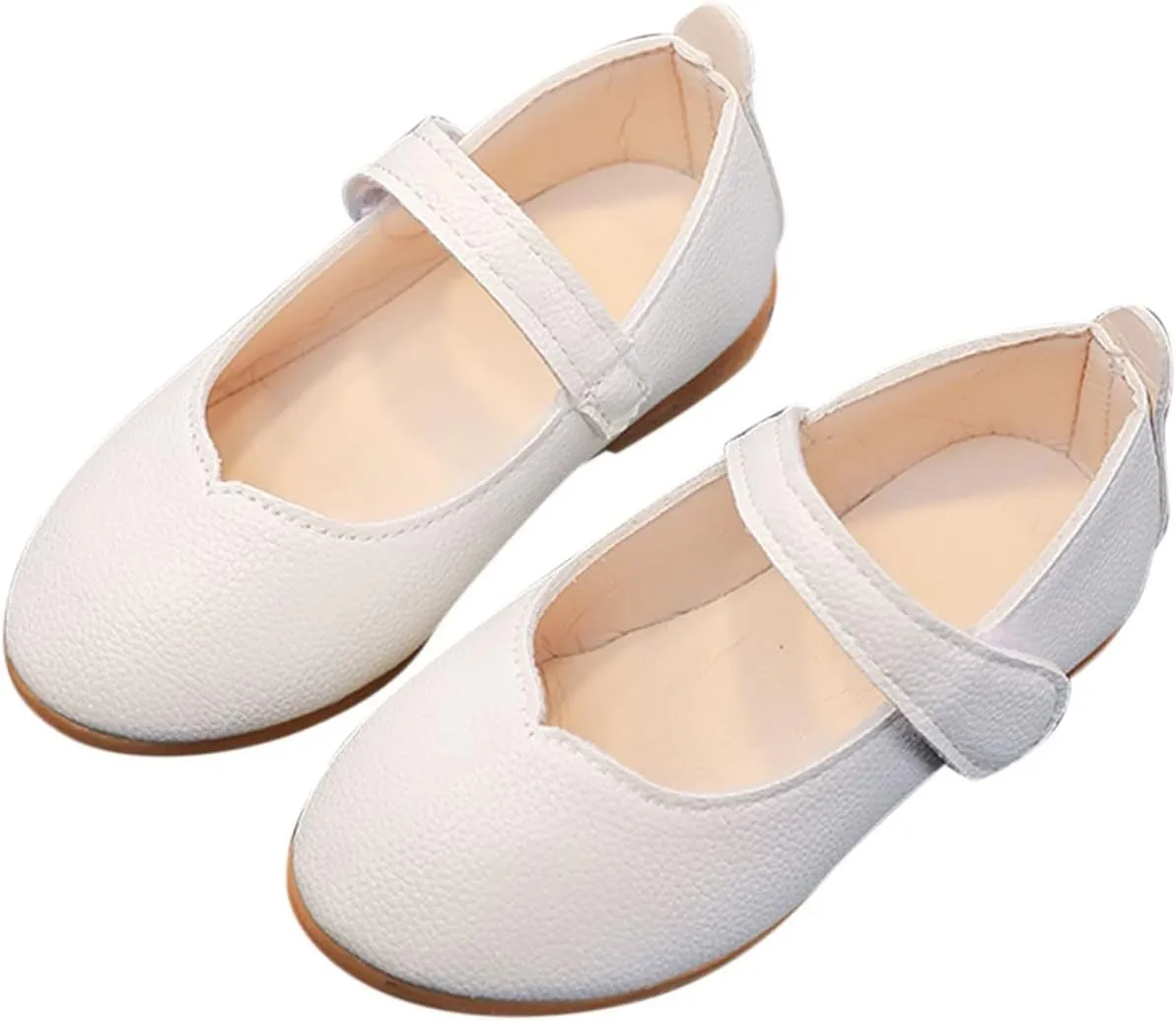 Summer and Autumn Fashion Cute Girls Casual Shoes Round Toe Solid Color White Flat Bottom Lightweight Baby Boy Shoes (White, 1.5 Big Kids)