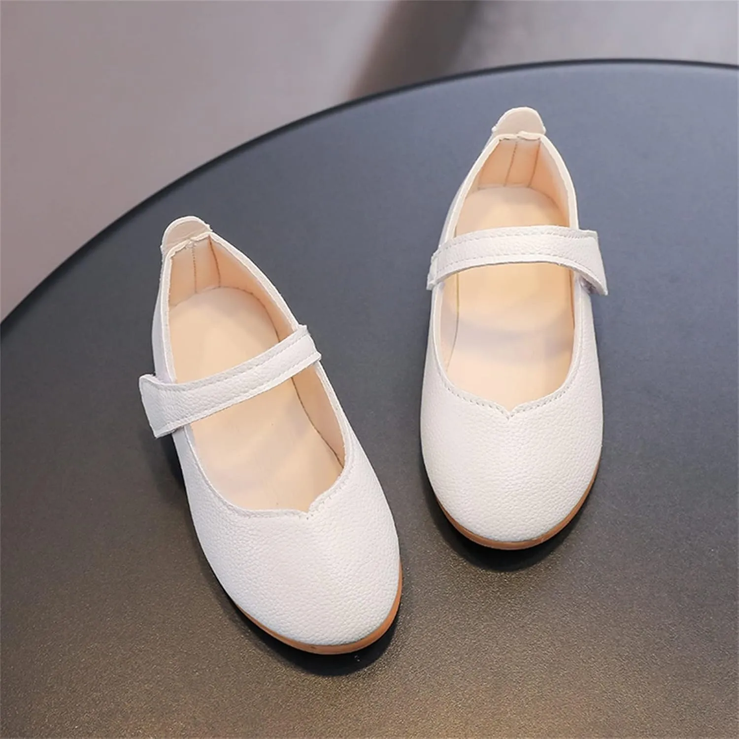 Summer and Autumn Fashion Cute Girls Casual Shoes Round Toe Solid Color White Flat Bottom Lightweight Baby Boy Shoes (White, 1.5 Big Kids)