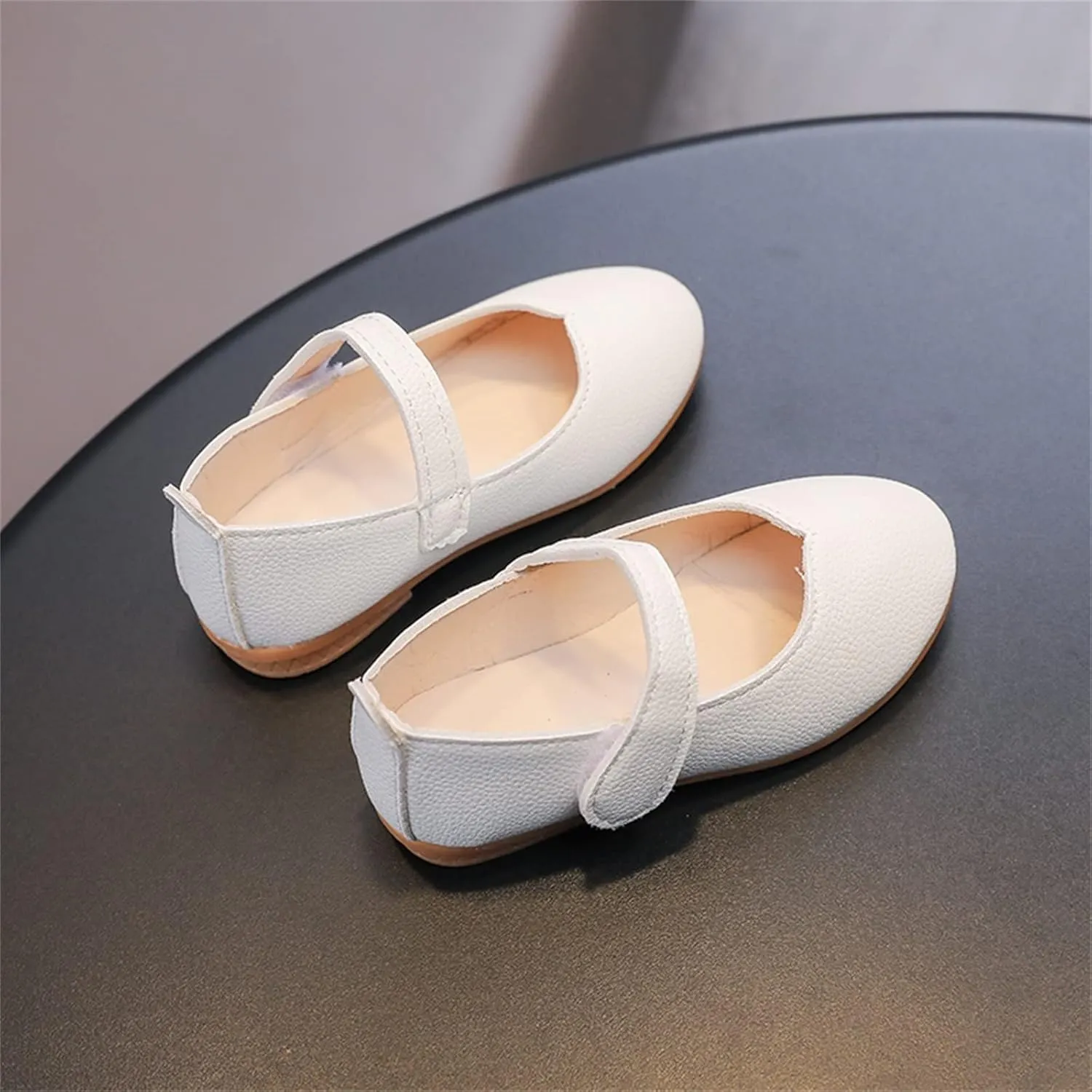 Summer and Autumn Fashion Cute Girls Casual Shoes Round Toe Solid Color White Flat Bottom Lightweight Baby Boy Shoes (White, 1.5 Big Kids)