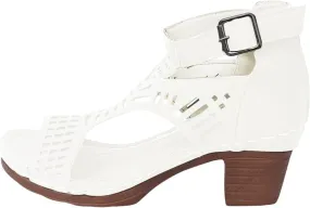 Summer Beach Sandals for Women Wedge High Sandals Peep Toe Chunky Heeled Hollow Buckle Comfortable Sandal 2025
