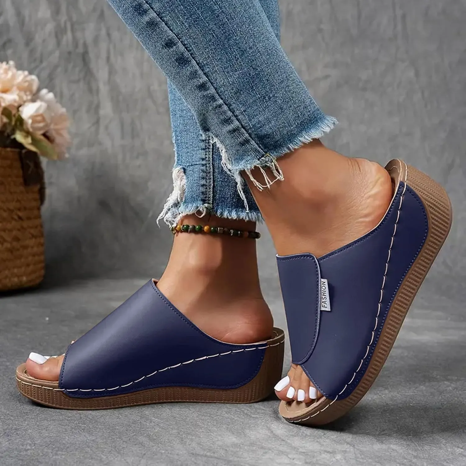 Summer Sandals for Women 2024 Womens Sandals 2024 Dressy Trendy Leather Open Toe Low Heel Sandals Shoes with Zipper