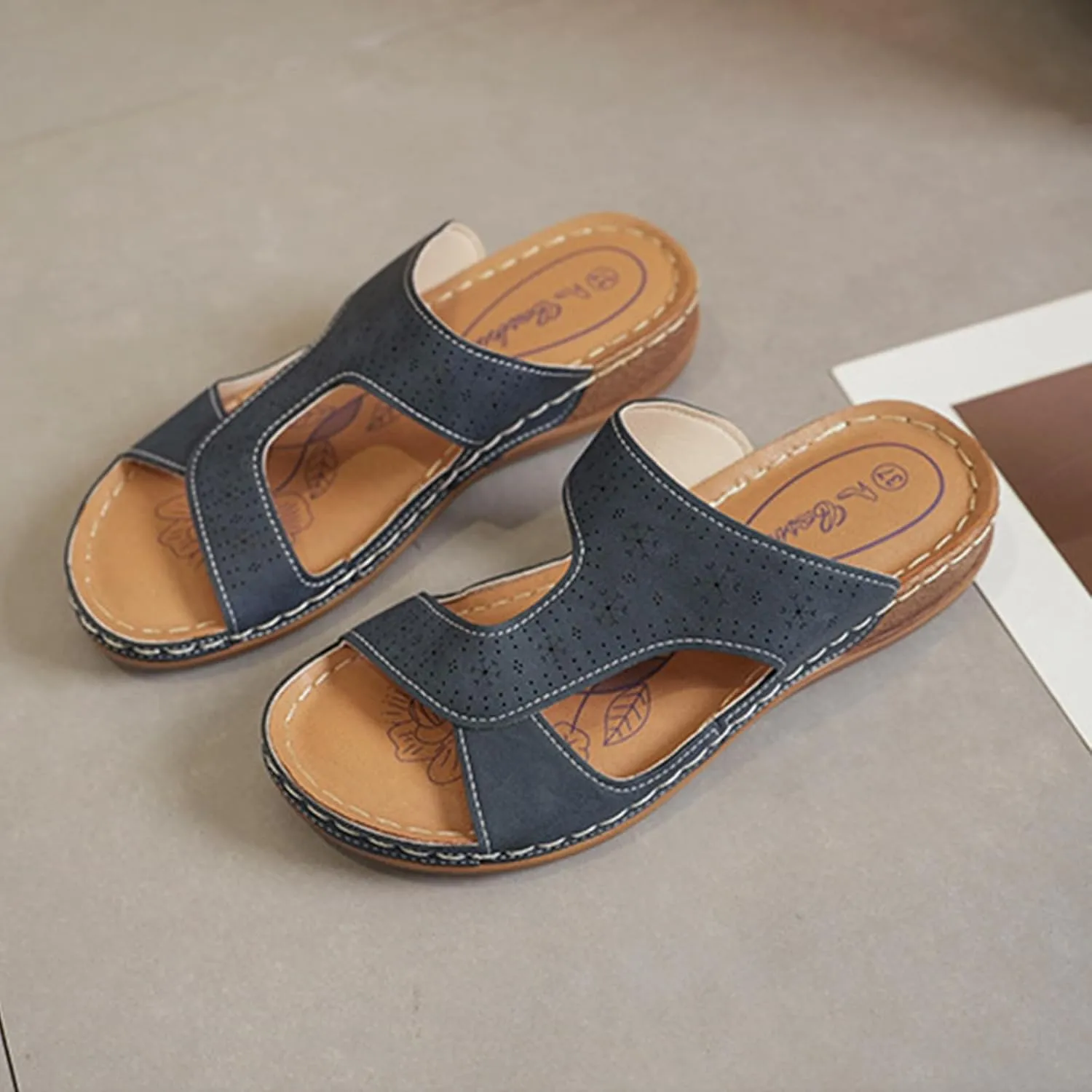 Summer Sandals for Women 2025 with Arch Support Dress Sandals Platform Shoes Slip on Sandal Open Toe Shoes Comfortable Dressy Sandal Soft & Stylish Wedge Slippers for Women 2025