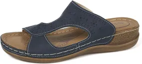 Summer Sandals for Women 2025 with Arch Support Dress Sandals Platform Shoes Slip on Sandal Open Toe Shoes Comfortable Dressy Sandal Soft & Stylish Wedge Slippers for Women 2025