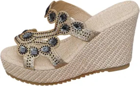 Temperament Thick Bottom Sandals for Women Womens Casual Slip on Summer Wedge Sandal Comfortable Cool Shoes