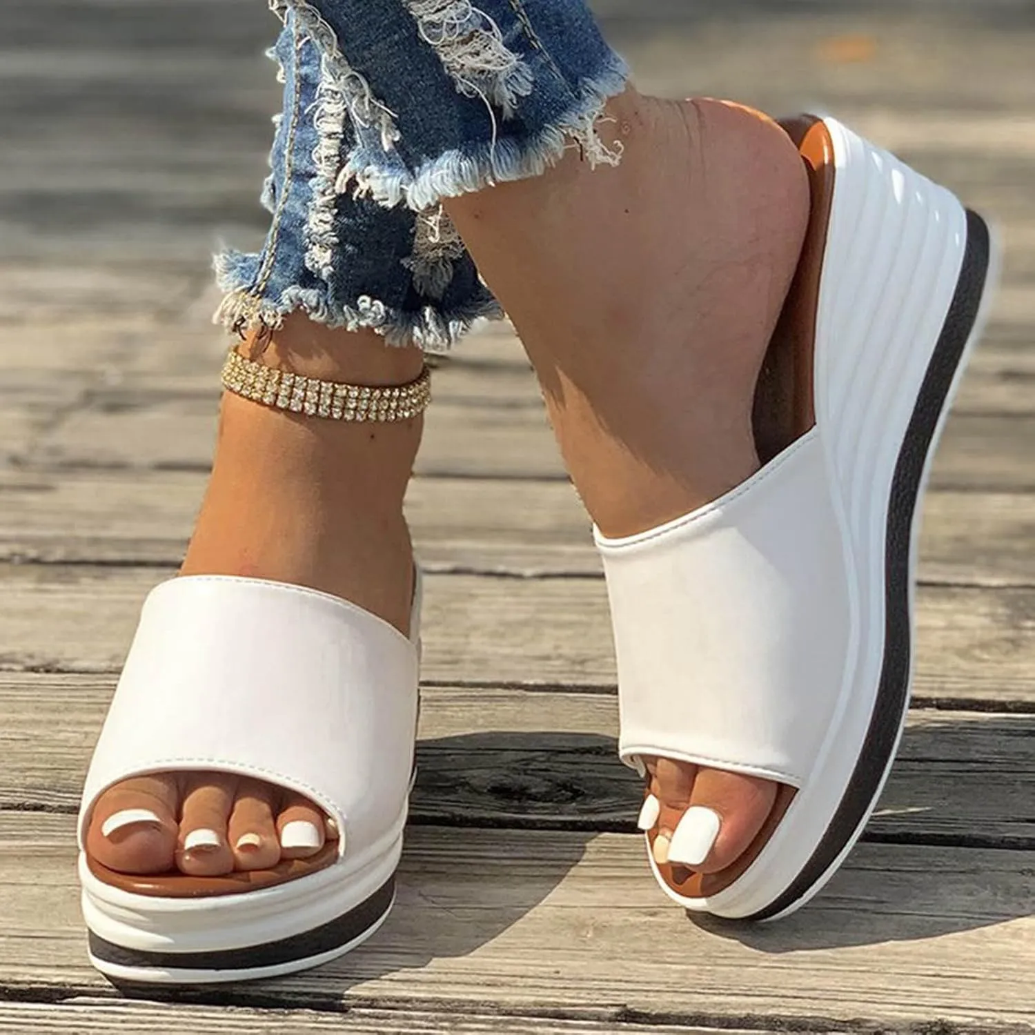 Temperament Thick Bottom Sandals for Women Womens Comfort Lightweight Platform Sandal Comfortable Cool Shoes