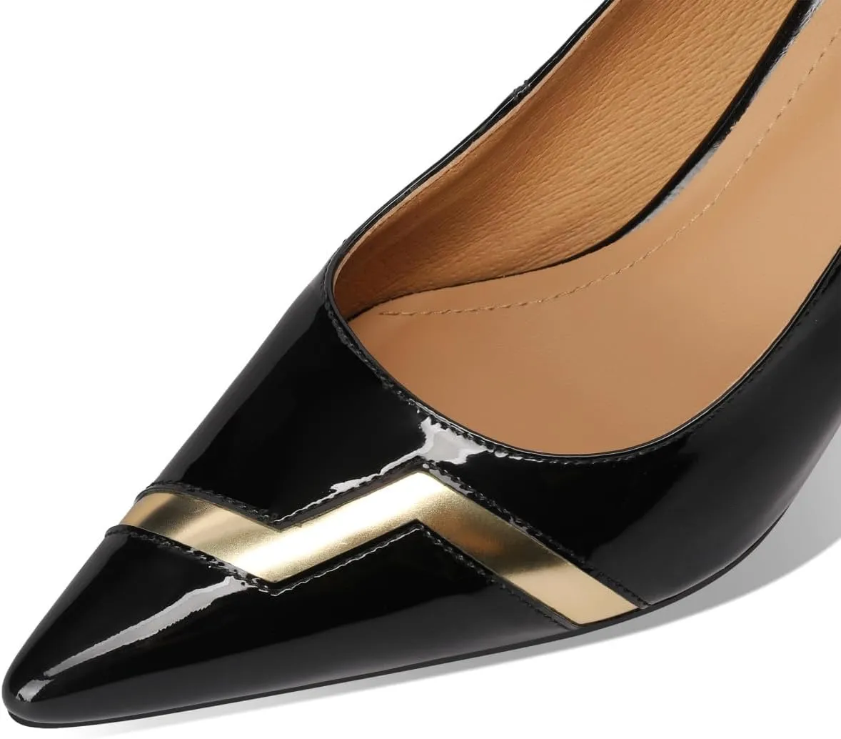 TinaCus Glossy Patent Leather Women's Pointed Toe Handmade Stiletto Heels with Crystal Chic Pumps Shoes