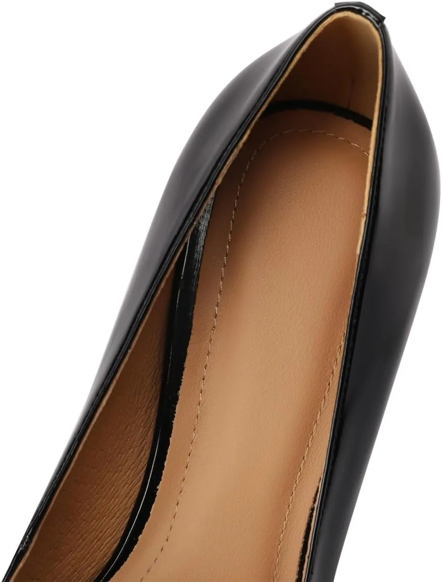 TinaCus Glossy Patent Leather Women's Pointed Toe Handmade Stiletto Heels with Crystal Chic Pumps Shoes