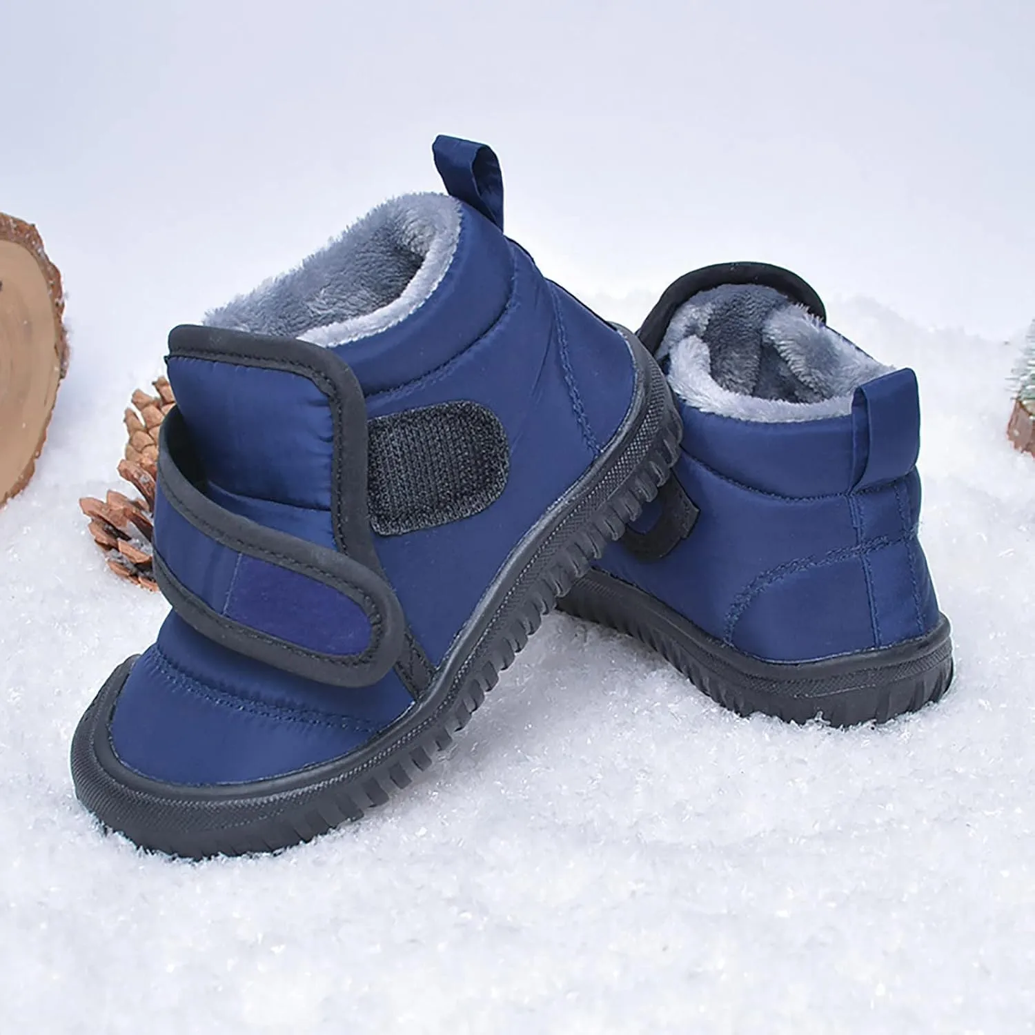 Toddler Baby Snow Boots Boys Girls Cold Weather Baby Faux Fur Shoes Wterproof Fleece Kids Snow Boots Winter Shoes