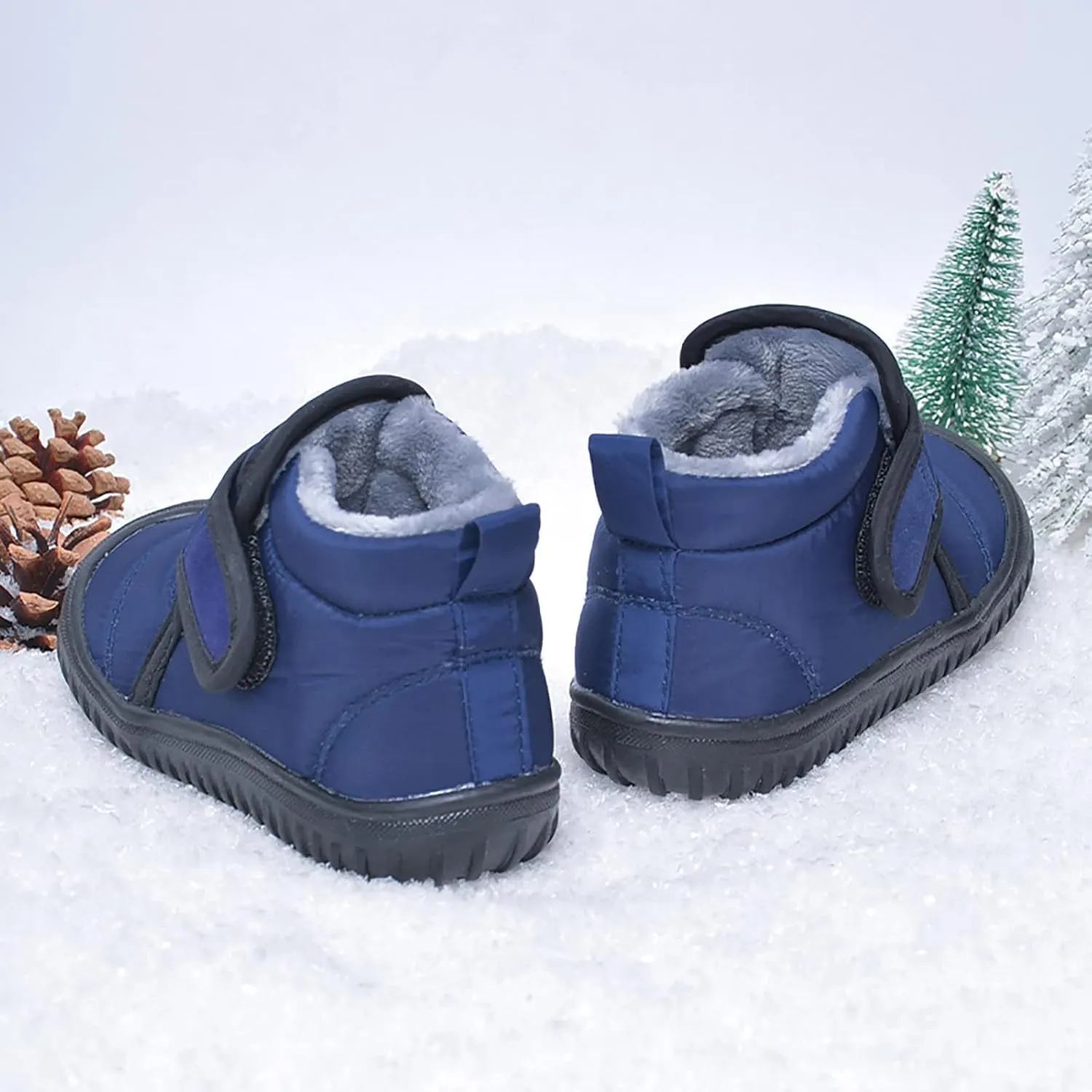 Toddler Baby Snow Boots Boys Girls Cold Weather Baby Faux Fur Shoes Wterproof Fleece Kids Snow Boots Winter Shoes