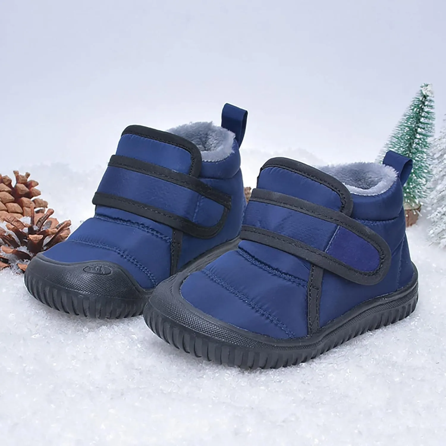Toddler Baby Snow Boots Boys Girls Cold Weather Baby Faux Fur Shoes Wterproof Fleece Kids Snow Boots Winter Shoes