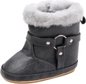Toddler Baby Warm Fleece Winter Snow Boots Toddler Cute Comfortable Warm Fuzzy Shoes Infant Faux Fr Booties Insulated Toddler Winter Boots