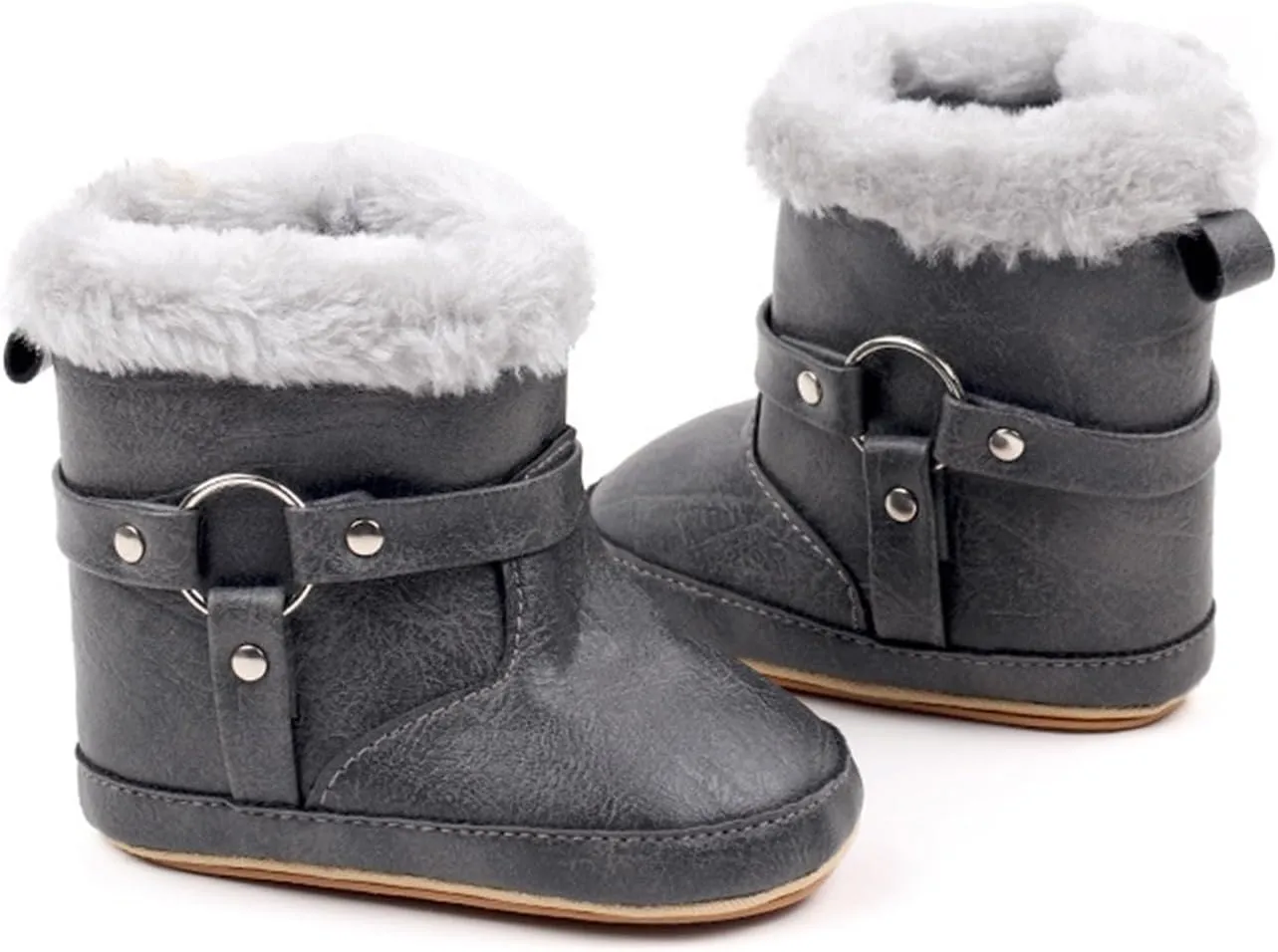 Toddler Baby Warm Fleece Winter Snow Boots Toddler Cute Comfortable Warm Fuzzy Shoes Infant Faux Fr Booties Insulated Toddler Winter Boots