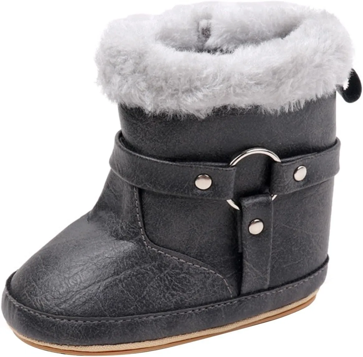 Toddler Baby Warm Fleece Winter Snow Boots Toddler Cute Comfortable Warm Fuzzy Shoes Infant Faux Fr Booties Insulated Toddler Winter Boots
