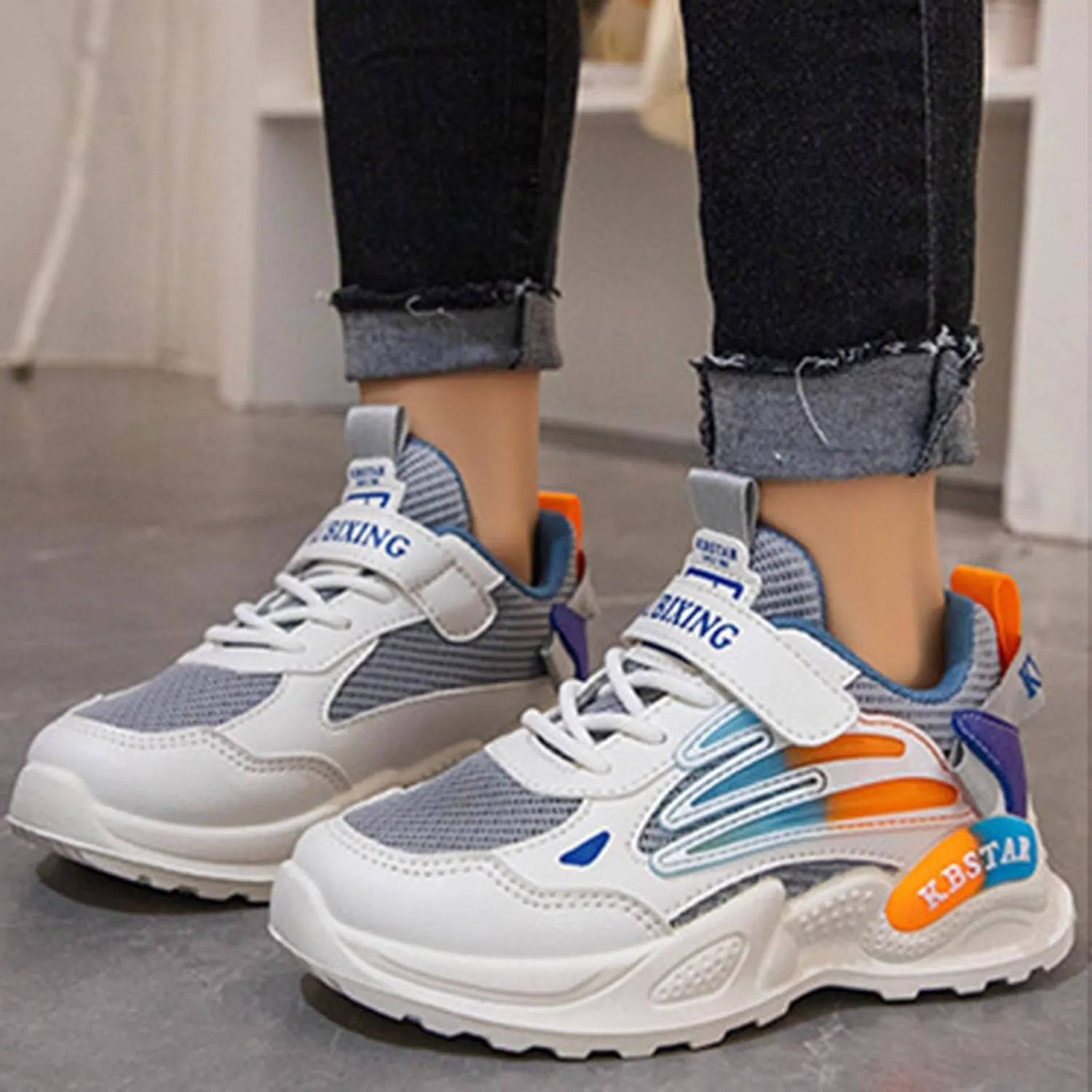 Toddler Big Kids Shoes Boys Girls Breathable Sneakers Athletic Running Shoes Casual White Sports Girl Slip on Sneakers