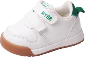 Toddler Boys Girls Sports Shoes Flat Bottom Non Slip Comfortable Soft Solid Color Hook Loop First Running Sneakers