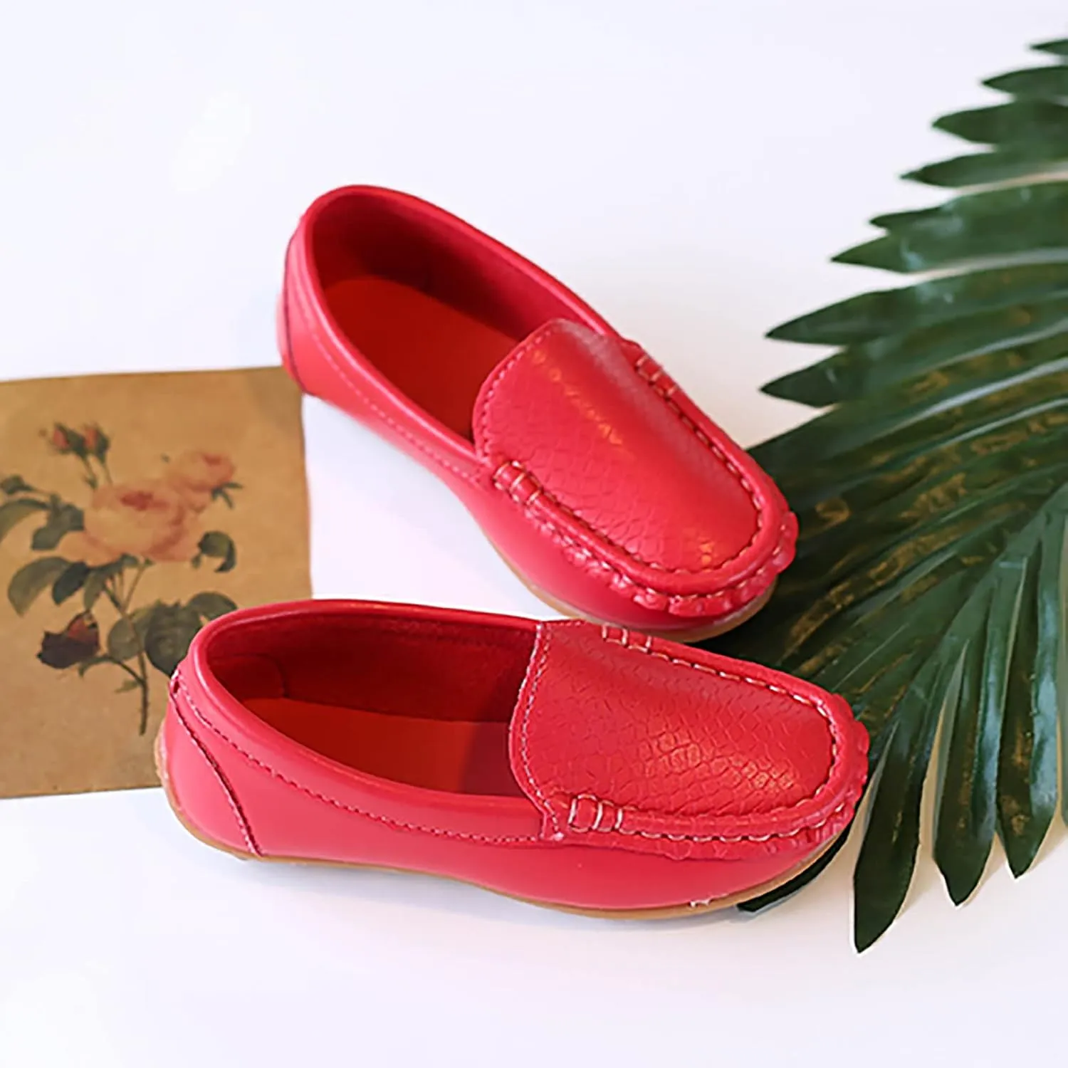 Toddler Boys Non Slip Loafers Ankle Leather Soft Sneakers Kids Baby Lightweight Summer Casual Dress Dance Sandals