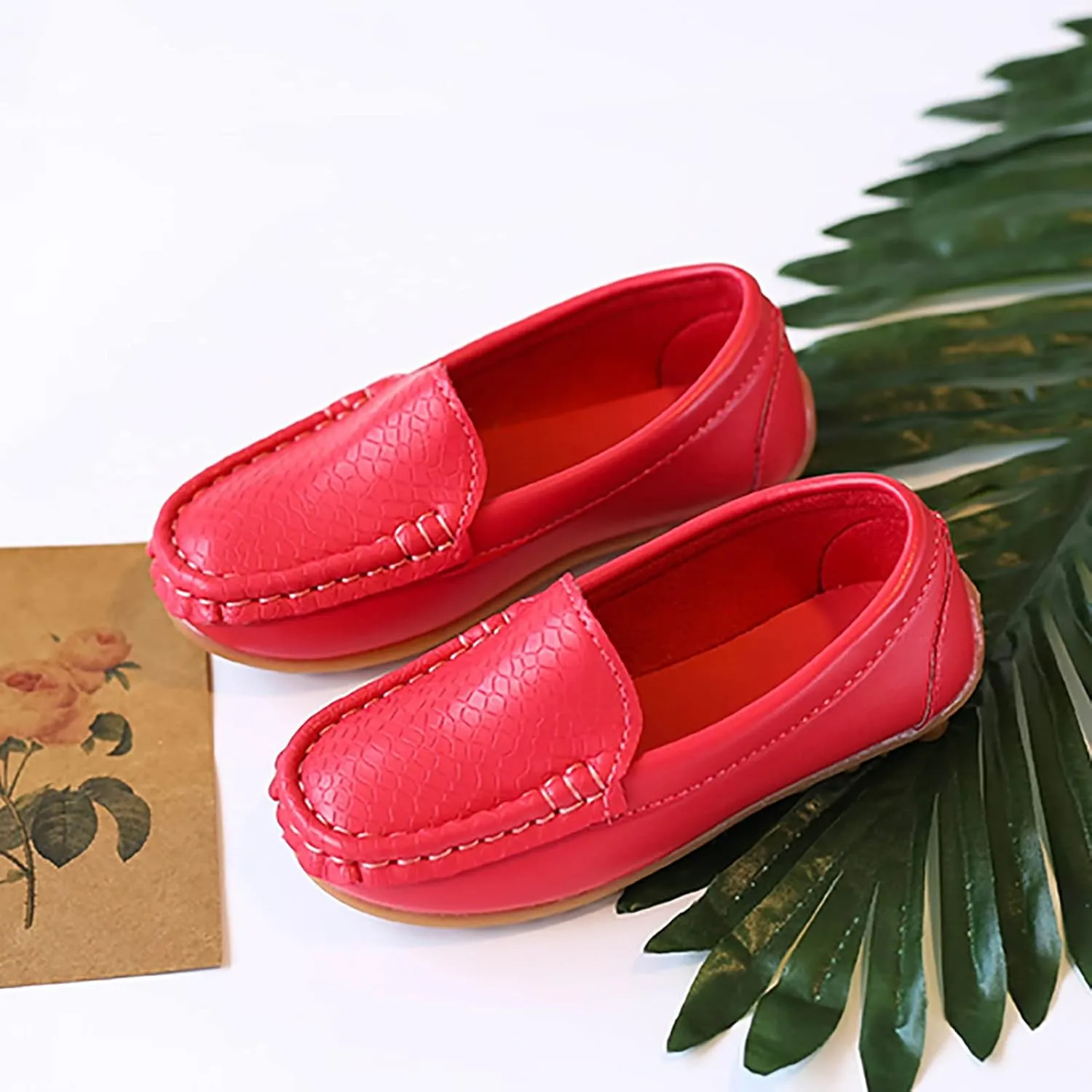 Toddler Boys Non Slip Loafers Ankle Leather Soft Sneakers Kids Baby Lightweight Summer Casual Dress Dance Sandals