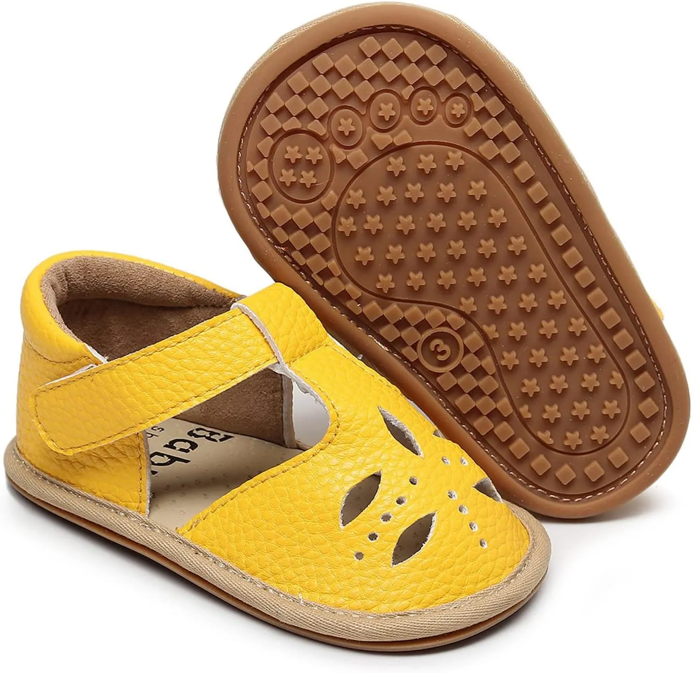 Toddler Cotton Leather Wide Sandals Flat Trendy Summer Shoes Baby Boys Girls Ankle Closed Toe Slip On Sandals Light