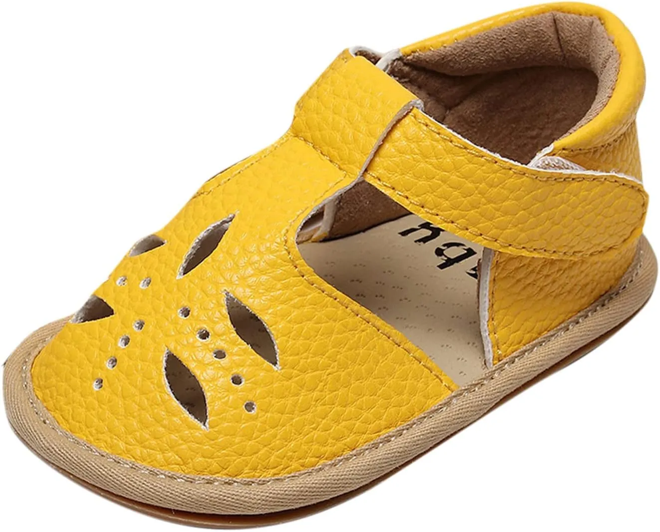Toddler Cotton Leather Wide Sandals Flat Trendy Summer Shoes Baby Boys Girls Ankle Closed Toe Slip On Sandals Light