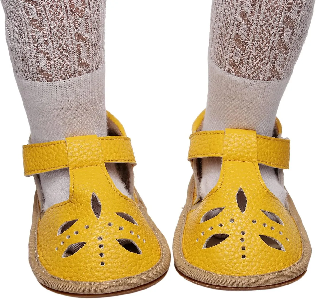 Toddler Cotton Leather Wide Sandals Flat Trendy Summer Shoes Baby Boys Girls Ankle Closed Toe Slip On Sandals Light