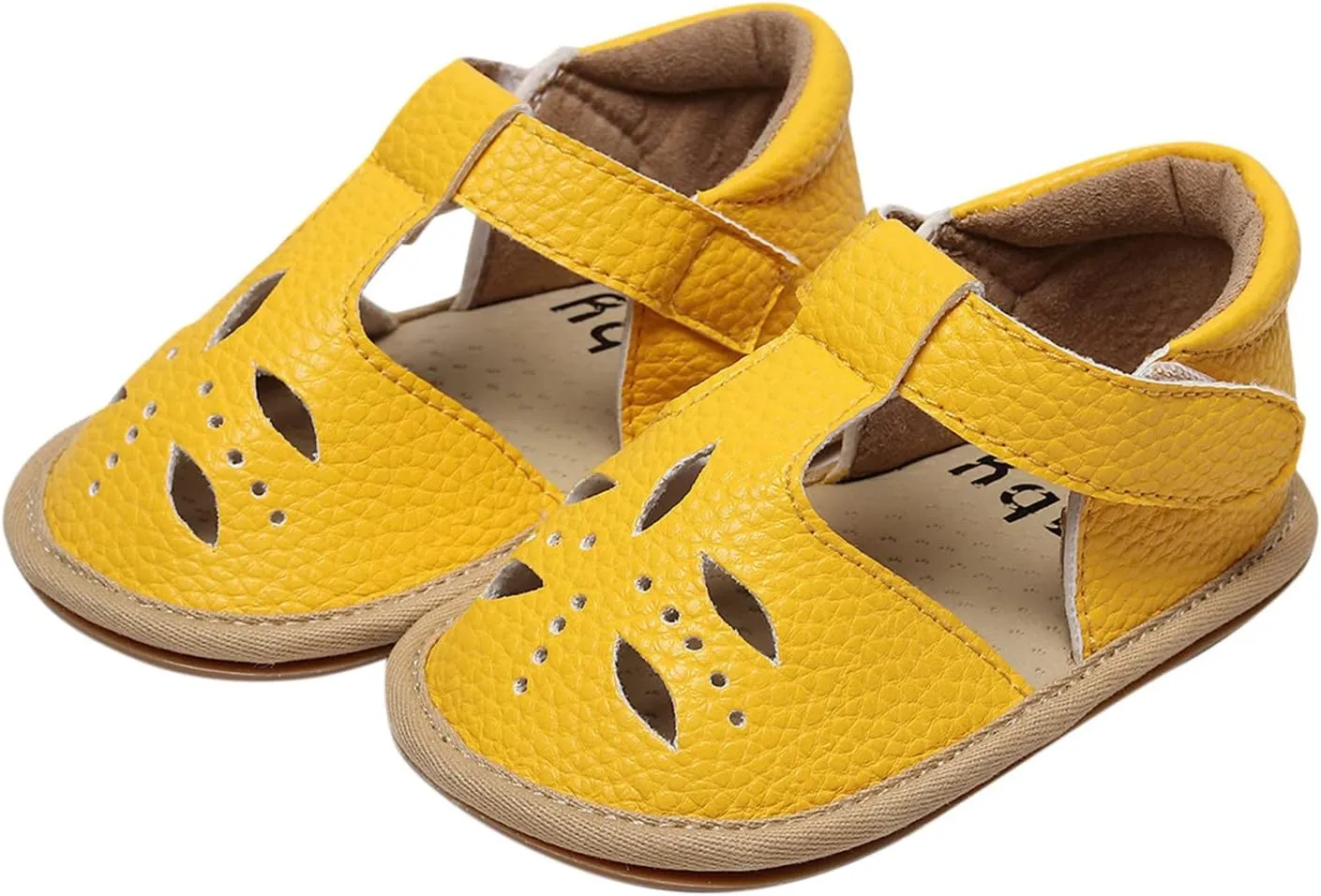 Toddler Cotton Leather Wide Sandals Flat Trendy Summer Shoes Baby Boys Girls Ankle Closed Toe Slip On Sandals Light