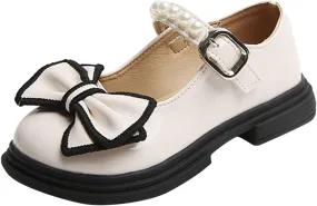 Toddler Girls Shoes Boots Fashion Autumn Girls Casual Shoes Thick Sole Round Toe Bow Pearl Toddler Dress Boots
