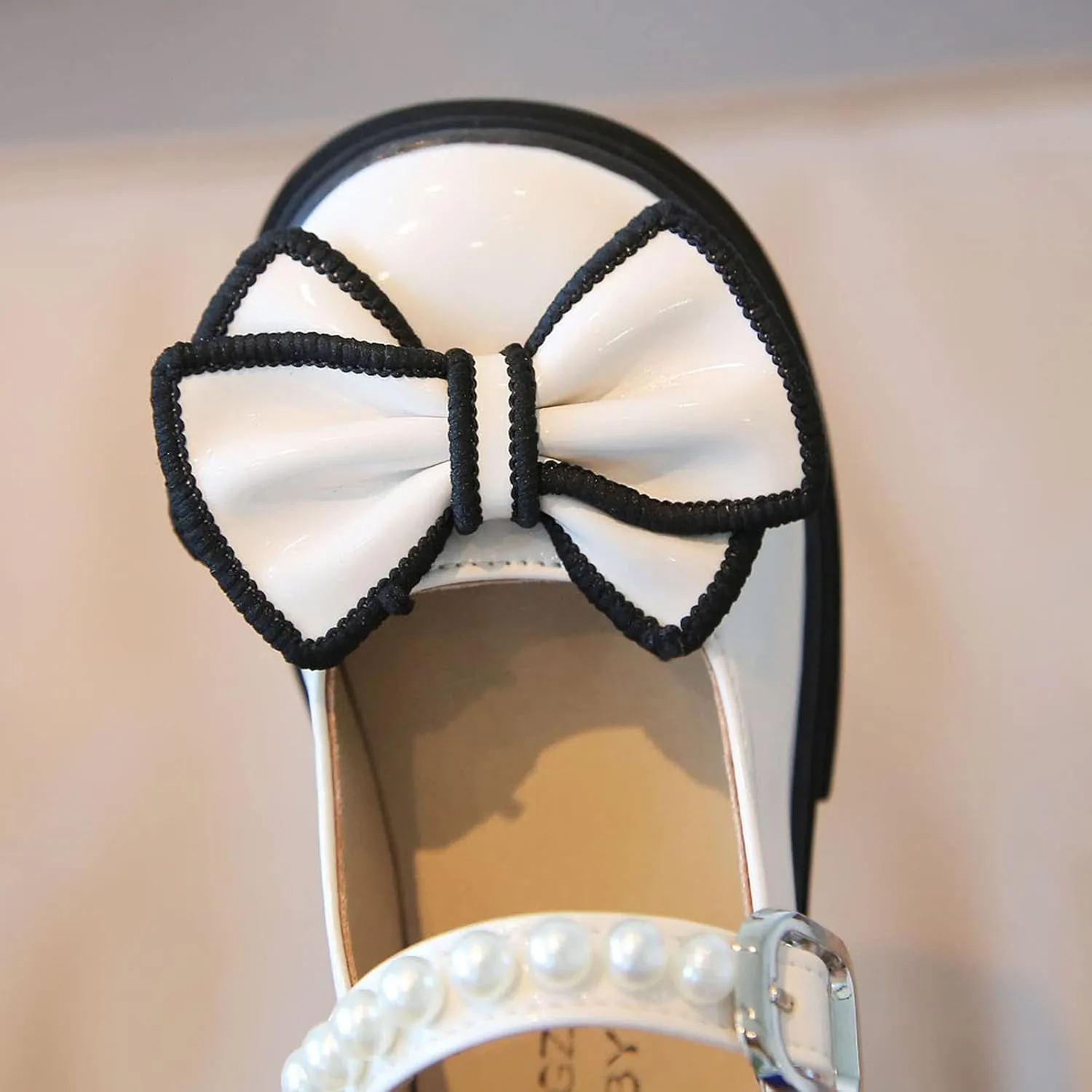 Toddler Girls Shoes Boots Fashion Autumn Girls Casual Shoes Thick Sole Round Toe Bow Pearl Toddler Dress Boots