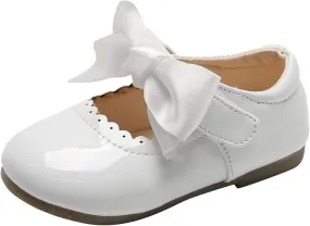 Toddler Girls Slip On Shoes Baby Girl Kids Cute Princess Shoes Fashion Bow Hollow Out Non-Slip Leather Flats Shoes
