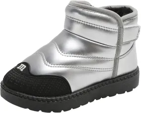 Toddler PU Leather Non-slip Resistan Ankle boots Kids Snow Boots Girl's Warm Winter Wterproof Outdoor Boot