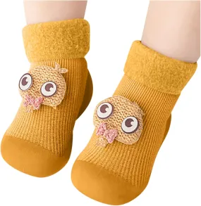 Toddler Sneakers Sole Socks Solid Girls Baby Kids Rubber Boys Warm Soft Knit Stocking Sneakers for Walkers