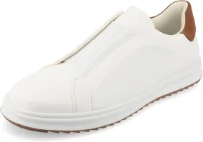 Vance Mens Matteo Slip-on Sneakers with Faux Leather Uppers and Tru Comfort Foam Footbed White 10 Wide MENS US
