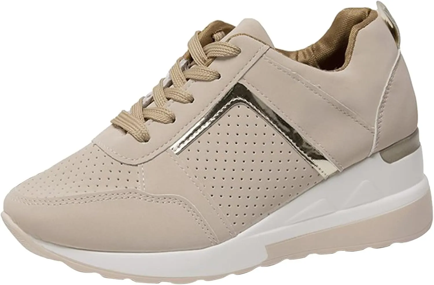Walking Sneakers for Women Slip on Sneakers Lightweight Casual Shoes for Womens Thick Sole Wedges Walking Shoes