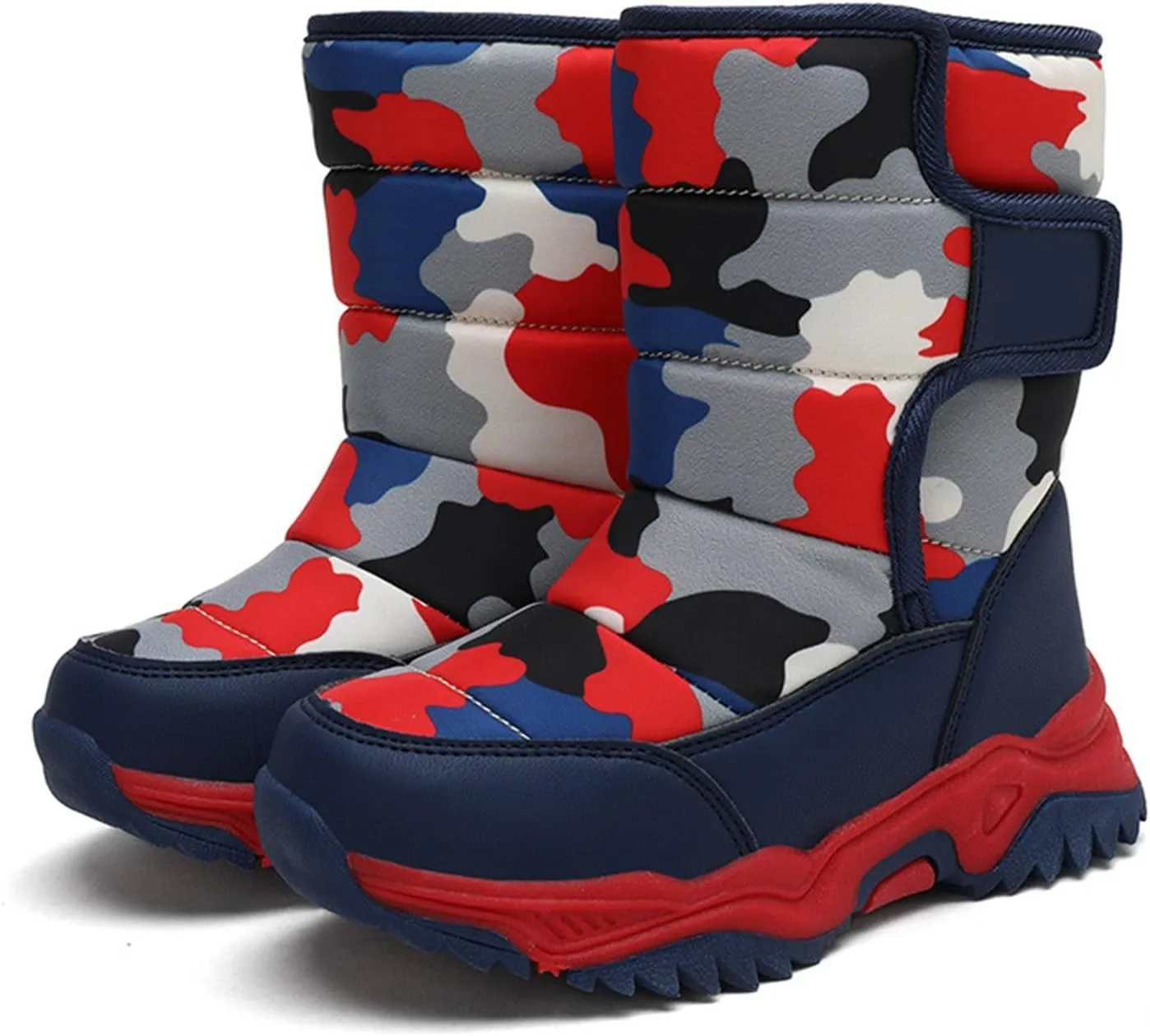 Waterproof Kids Snow Camouflage Boots Girls Toddlers Insulated Warm Fleece Lined Winter Snow Boots Boys Little Kid