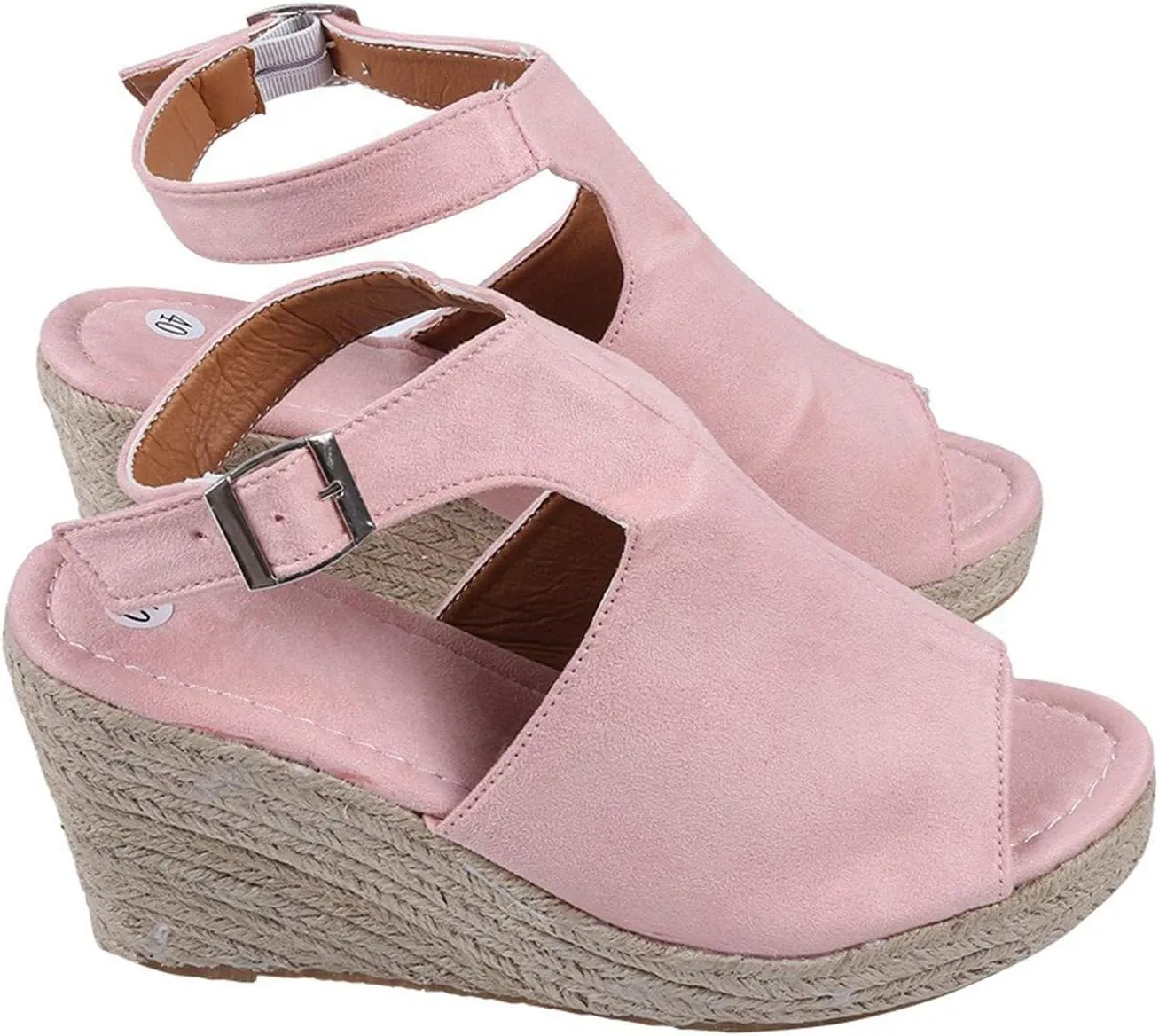Wedge Sandals Casual Elastic Ankle Strap Platform Sandals Sandals for Women Open Toe Wedge Sandals for Women