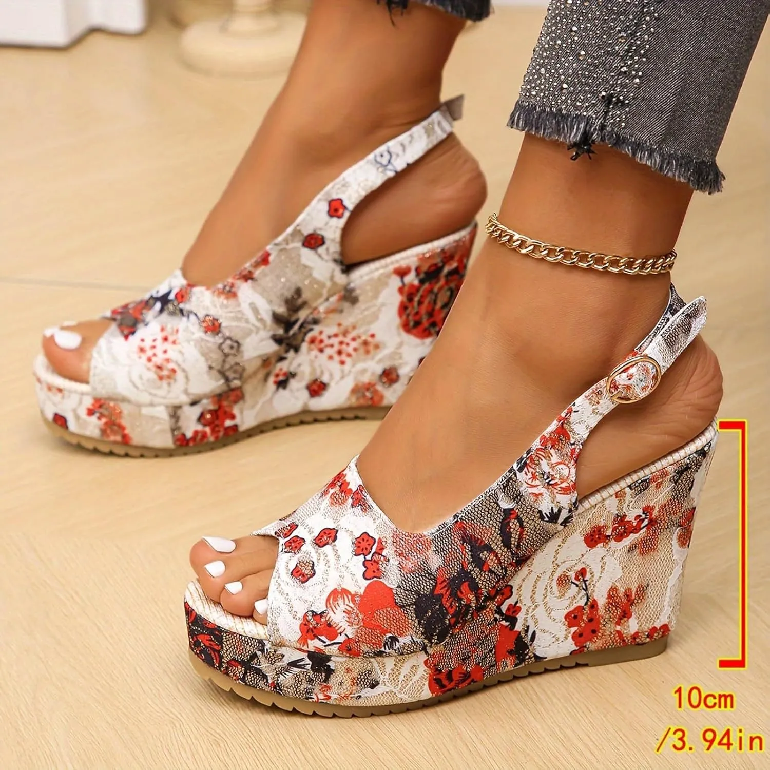 Wedge Sandals Cute Ankle Strap Platform Sandals Dressy Shoes Womens Casual Slip on Summer Wedge Sandals