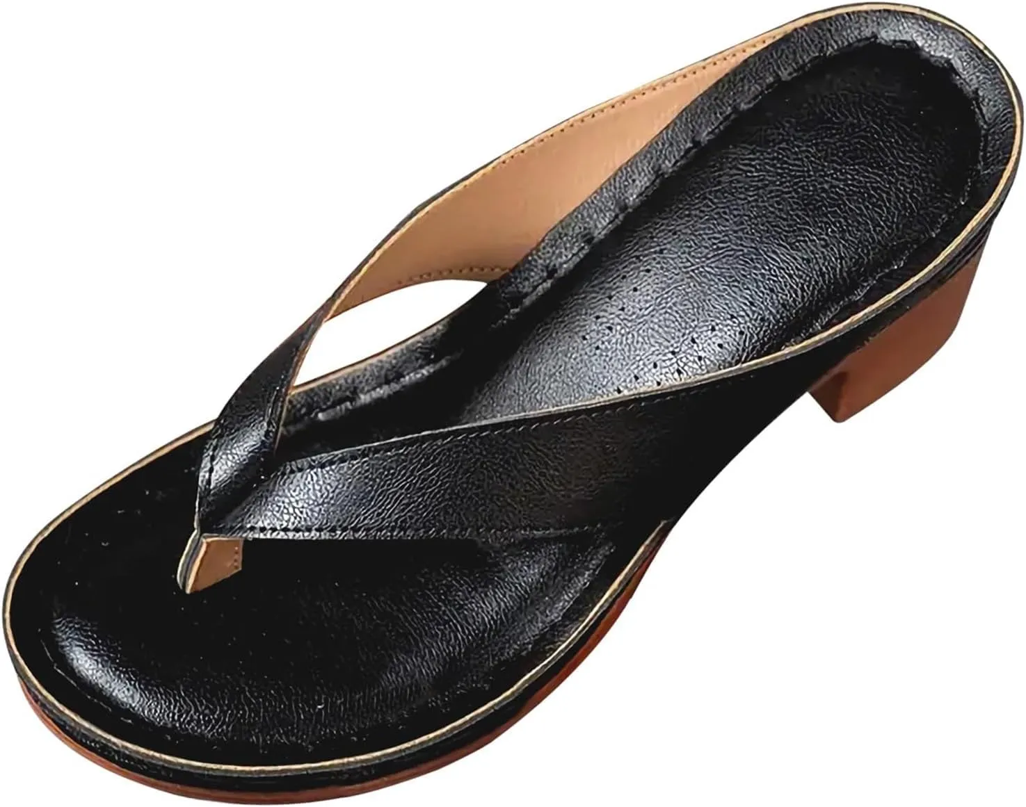 Wedge Sandals for Women Summer Orthopedic Dressy Chunky Heel Sandal Fashion Wedding Party Dress Sandals 2025 Summer Casual Wedge Thong Sandal with Arch Support Fashion Slip-on Open Toe Shoes 2025