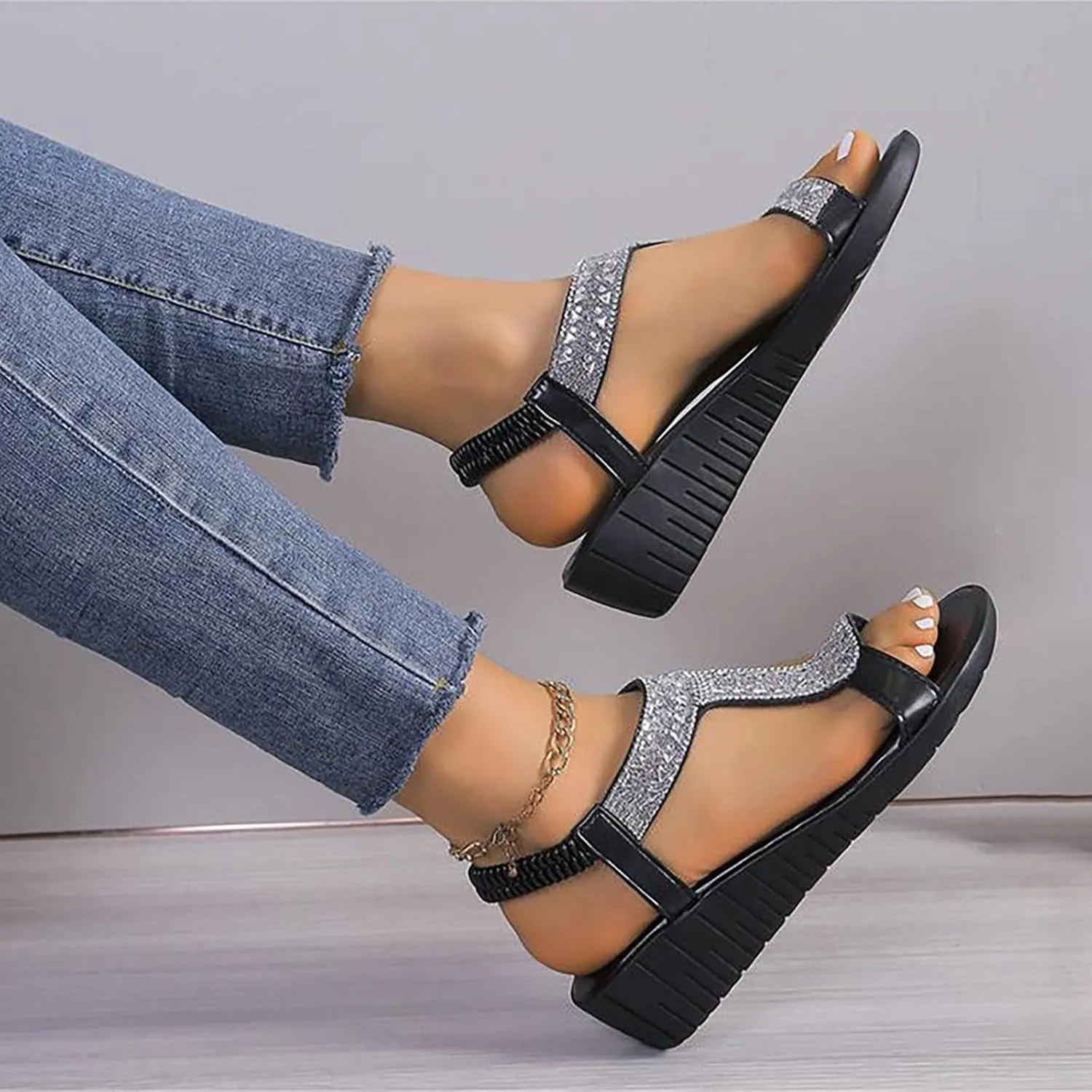 Wedge Sandals Women's Casual Summer Women Wedge Heels Shoes Hiking Sandals Womens Summer Open Toe Wedges Sandals