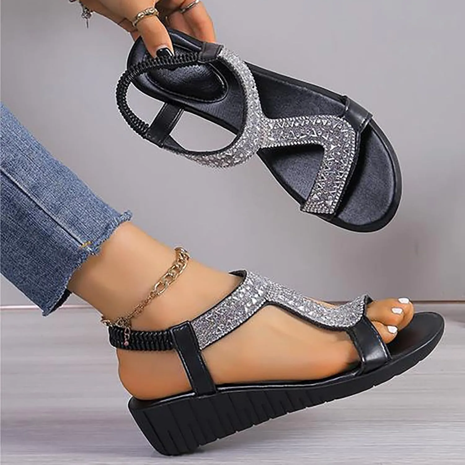 Wedge Sandals Women's Casual Summer Women Wedge Heels Shoes Hiking Sandals Womens Summer Open Toe Wedges Sandals