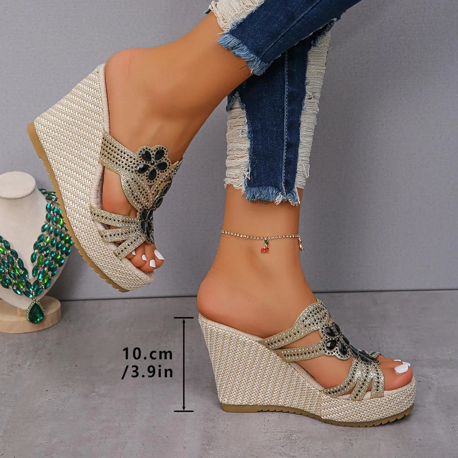 Wedge Sandals Womens Comfort Lightweight Platform Sandals Womens Sandals Women's Ankle Strap Low Wedge Sandals
