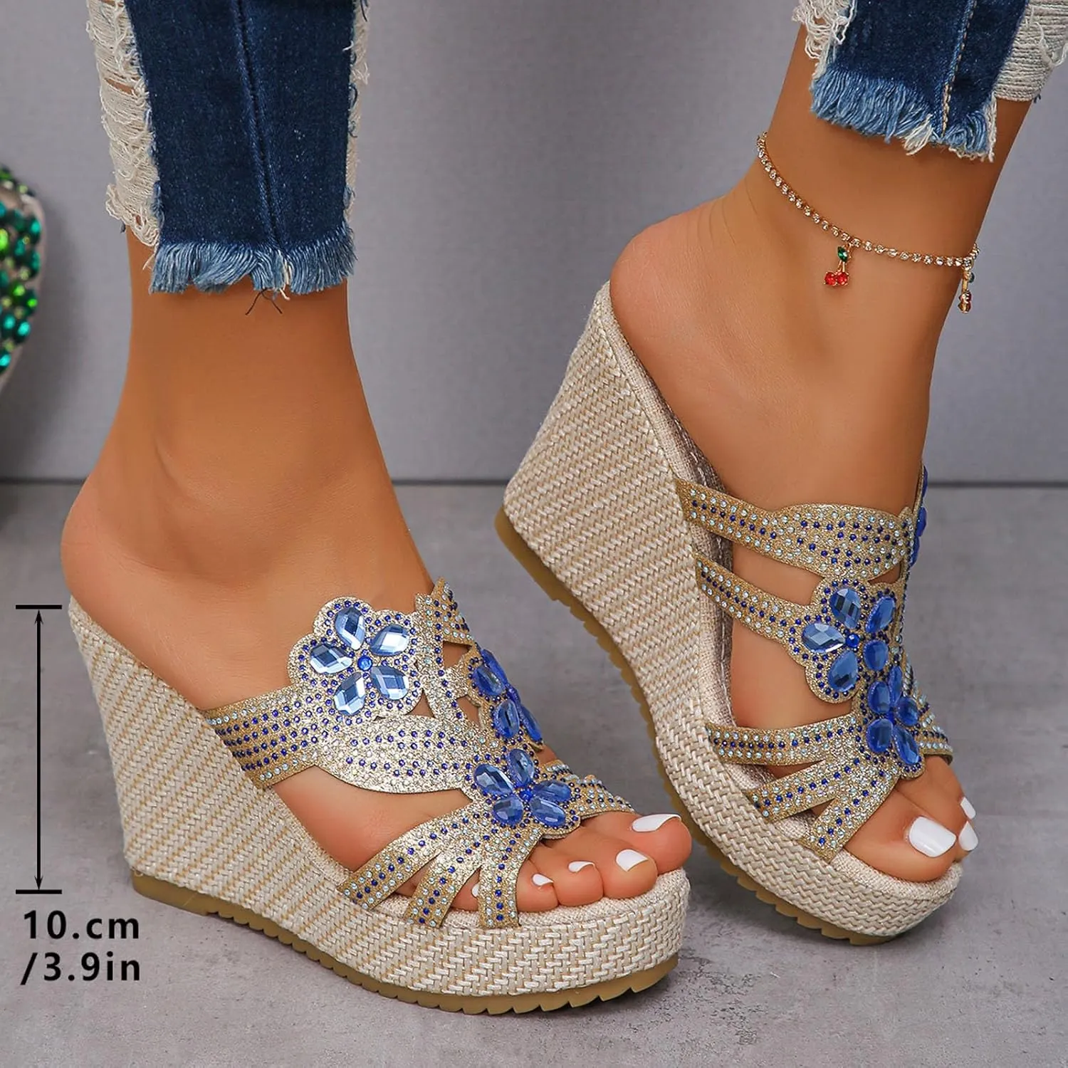 Wedge Sandals Womens Comfort Lightweight Platform Sandals Womens Sandals Women's Ankle Strap Low Wedge Sandals