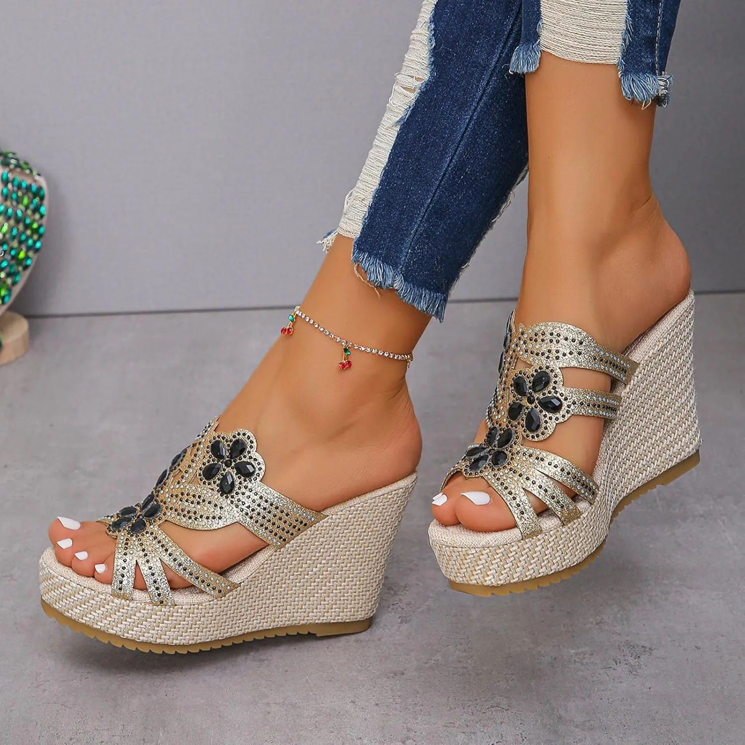Wedge Sandals Womens Comfort Lightweight Platform Sandals Womens Sandals Women's Ankle Strap Low Wedge Sandals