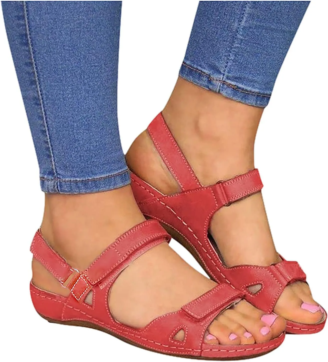 Wedge Sandals Womens Low Wedges Platform Sandals Womens Summer Shoes Women's Ankle Strap Low Wedge Sandals