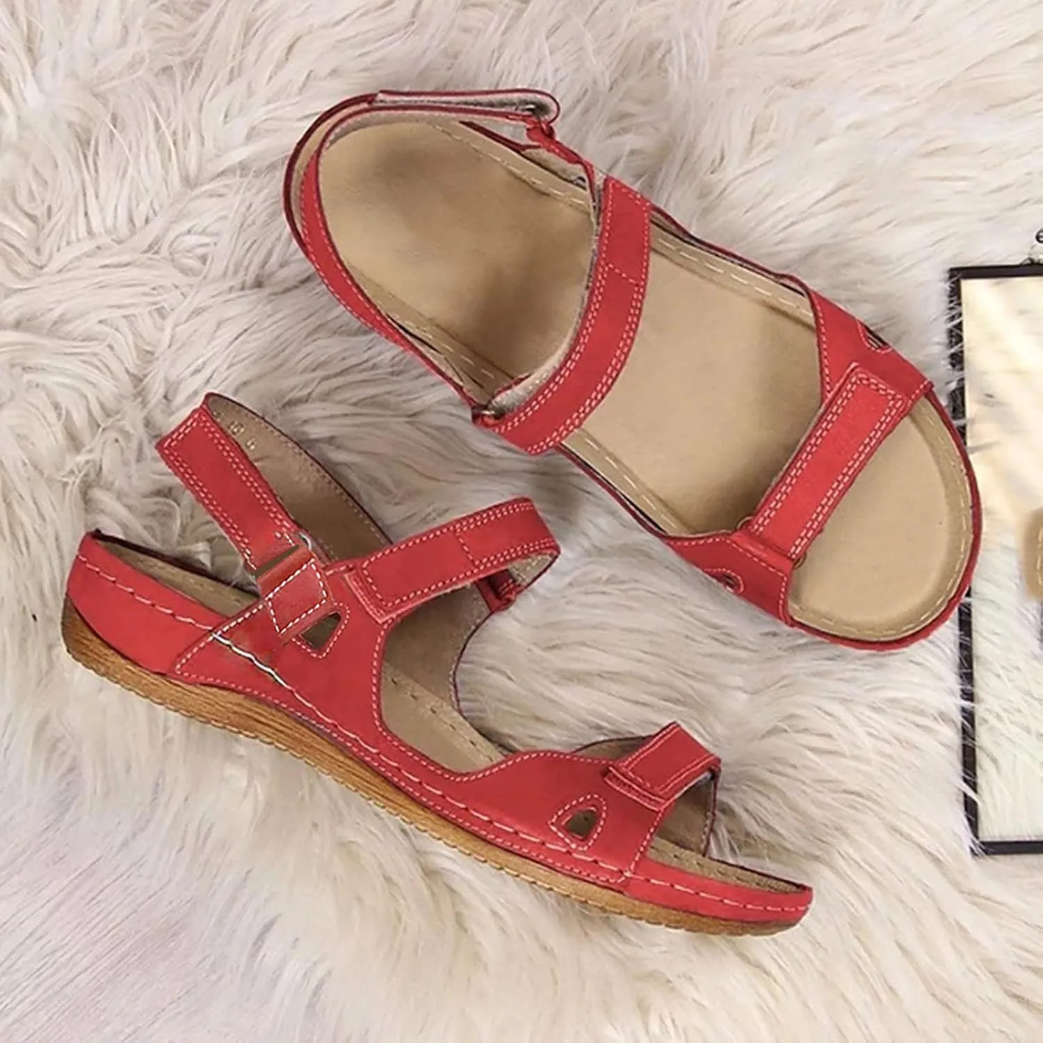 Wedge Sandals Womens Low Wedges Platform Sandals Womens Summer Shoes Women's Ankle Strap Low Wedge Sandals