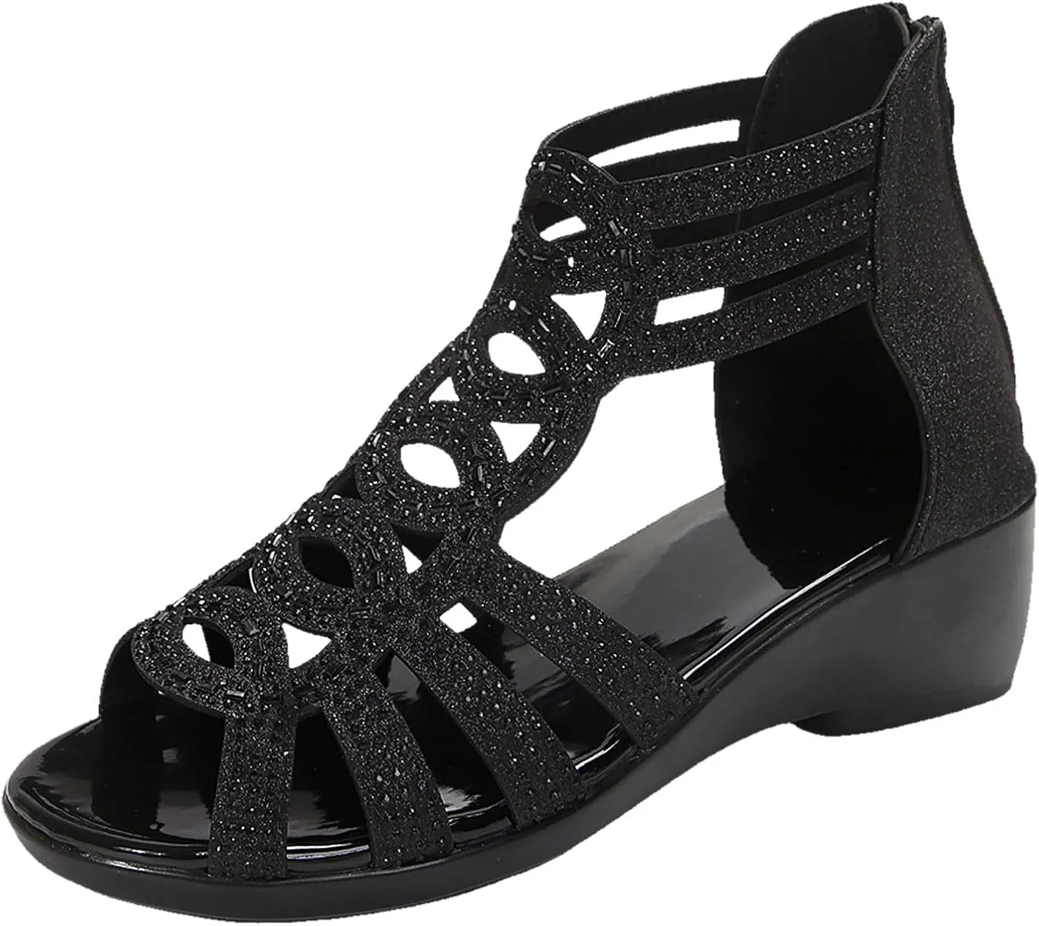 Wedges for Women Ankle Strap High Heel Wedges for Women Summer Platform Comfortable Low Wedges Womens Sandal