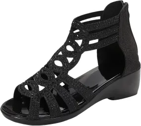 Wedges for Women Ankle Strap High Heel Wedges for Women Summer Platform Comfortable Low Wedges Womens Sandal