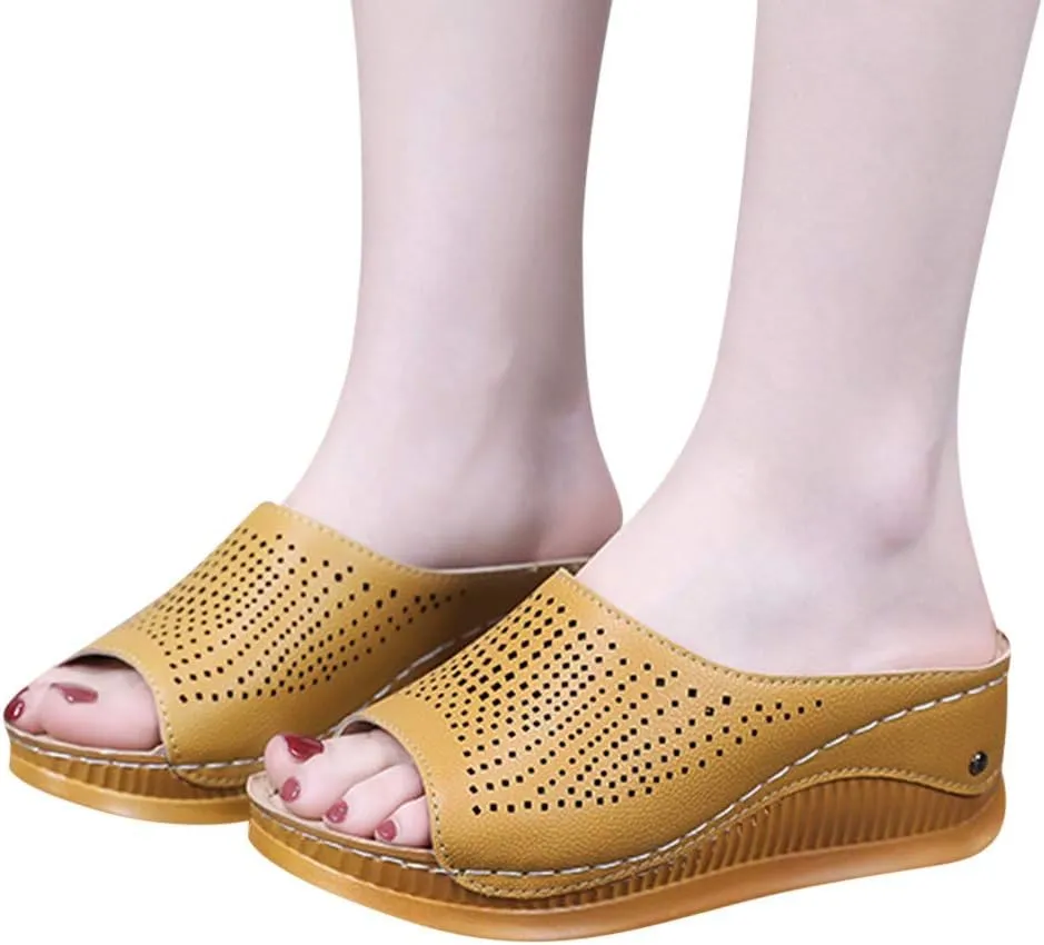 Wedges for Women Comfy Sandals for Women Womens Comfort Lightweight Platform Sandals Womens Orthopedic Summer Platform Comfortable Low Wedges Sandal Ladies Comfortable Walking