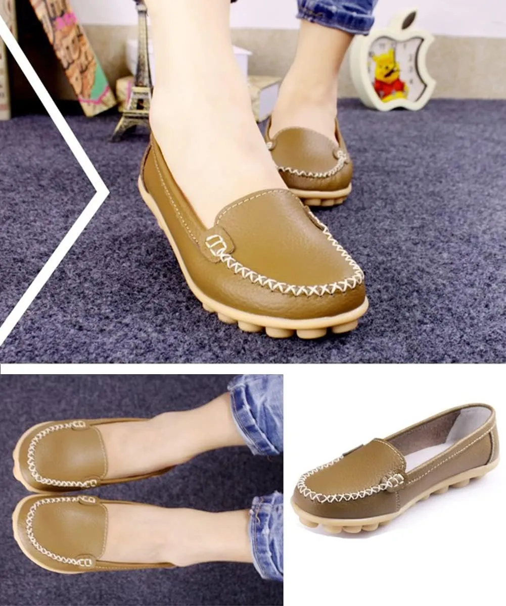 WERWAES Casual Womens Loafers Classic Lightweight Comfort Slip on Loafers Flats Driving Outdoor Walking Moccasins Boat Shoes Loafers for Womens
