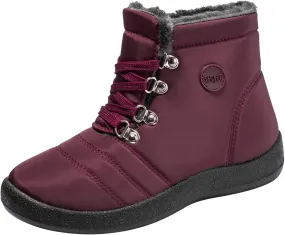 Winter Boots for Women,Water-proof Comfortable Fleece Lined Mid Calf Winter Snow Boots Wide Width Ankle Boots Lace up Snow Boots Winter Boots Insulated Non Slip Shoes for Outdoor Sport