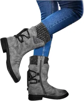 Women Boots Winter Hiking Boots Keep Warm Anti-Slip Soft Sole Warm Fur Lined Winter Ankle Booties