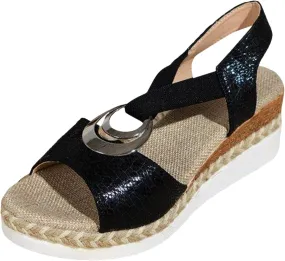 Women Wedge Sandals Comfortable High Heeled Wedges with Adjustable Buckle Women's Casual Summer Women Wedge Heels Shoes